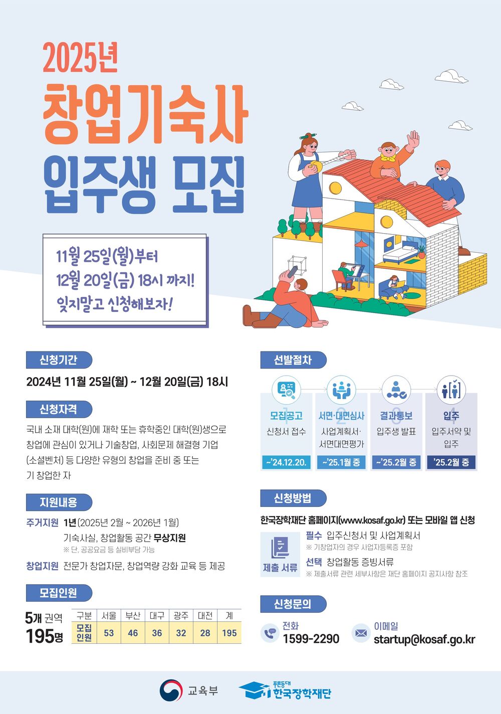 붙임 1. 2025년 한국장학재단 창업기숙사 입주생 모집 포스터(최종)_1.jpg